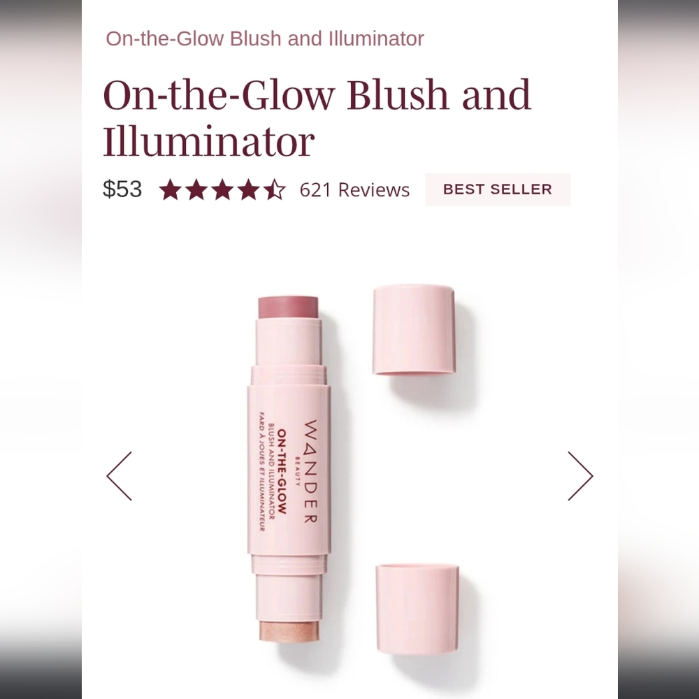 3/$30 Wander Beauty On-the-Glow Blush and Illuminator - Dusk Cool Mauve